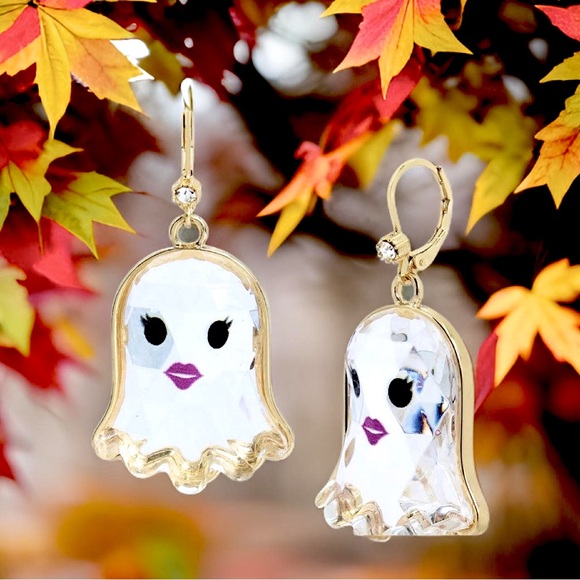 Betsey Johnson Jewelry - Betsy Johnson  NWT Cute Halloween White Faceted Girl Ghost Earrings (J116)